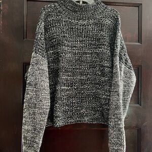 John + Jenn Black and Gray Cowl Neck Sweater